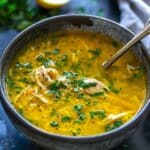 Lemon Ginger Turmeric Chicken and Rice Soup
