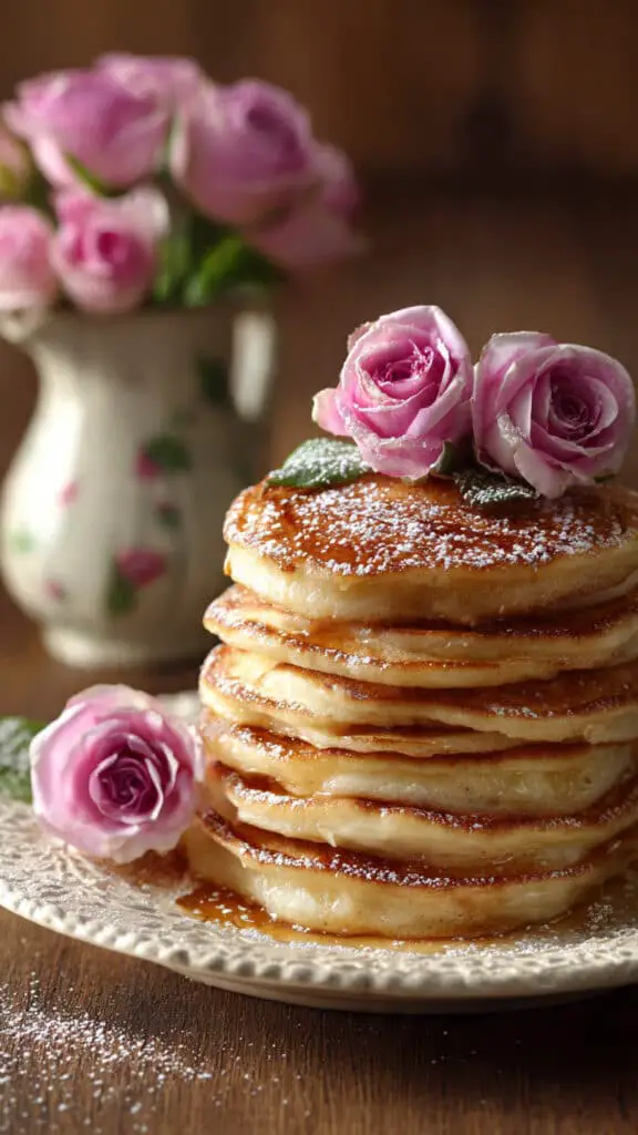 Fluffy Rose Water Pancakes