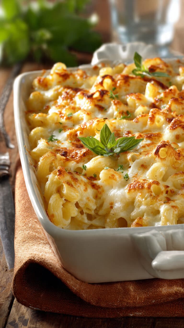 Cottage Cheese Alfredo Pasta Bake