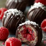 Healthy Chocolate-Covered Raspberry Bites
