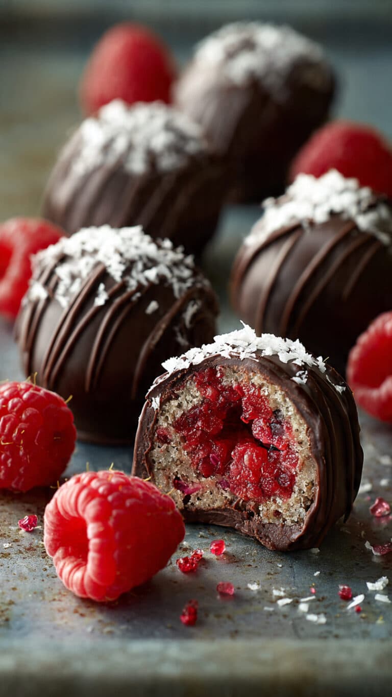 Healthy Chocolate-Covered Raspberry Bites