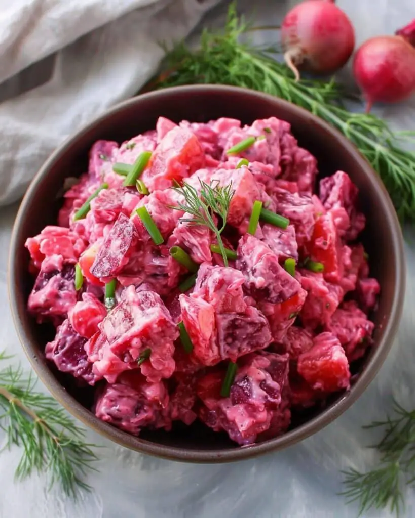 Authentic Russian Beet Potato Salad