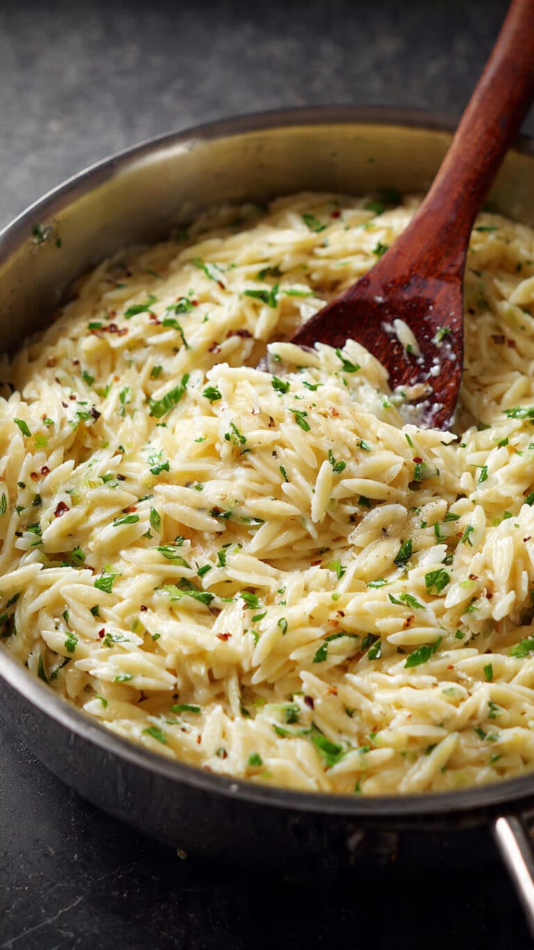 Creamy Garlic Parmesan Orzo