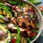Grilled Chicken Orzo Salad with Avocado