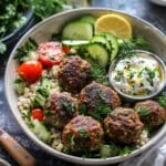 Irresistible Baked Greek Lentil Meatballs with Tzatziki