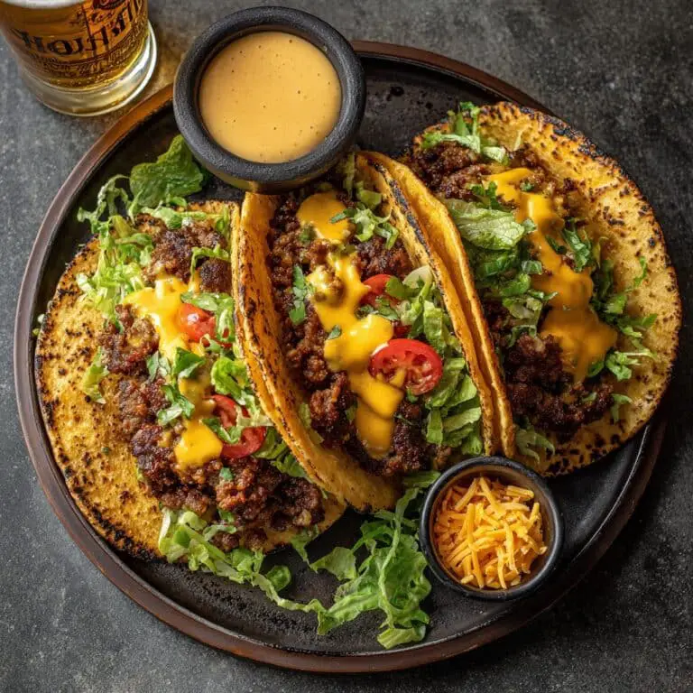 Sourdough Smash Burger Tacos with Sharp Cheddar
