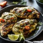 Grilled Salsa Verde Pepper Jack Chicken