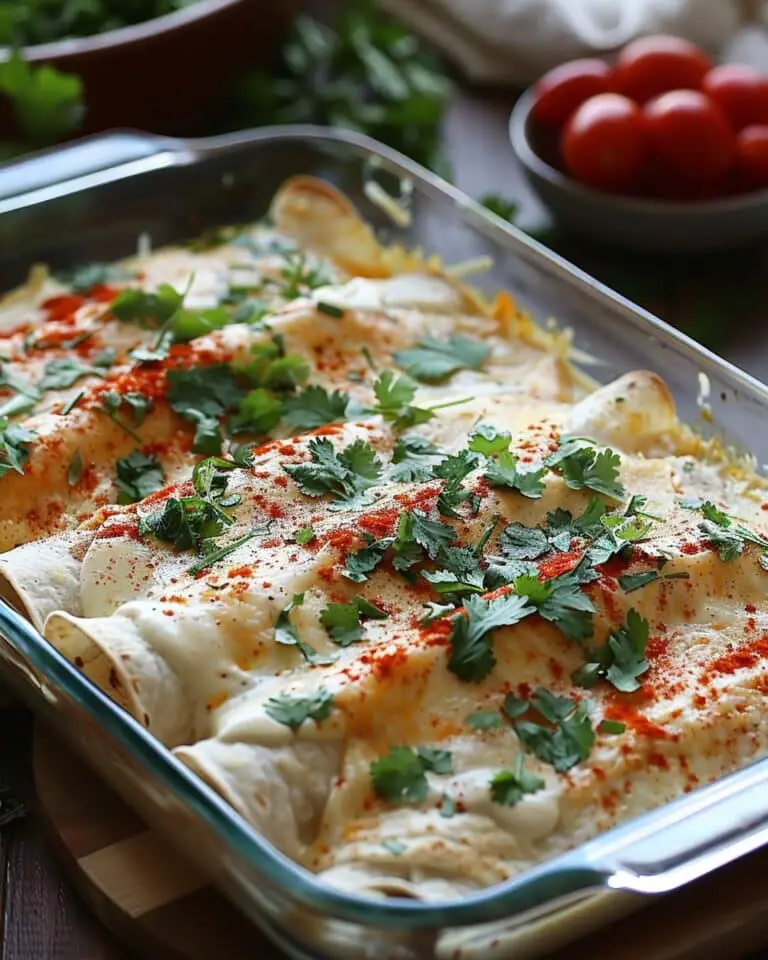 38g Protein Chicken Enchiladas with Dreamy White Sauce