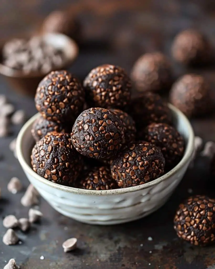 No-Bake Chocolate Peanut Butter Protein Balls