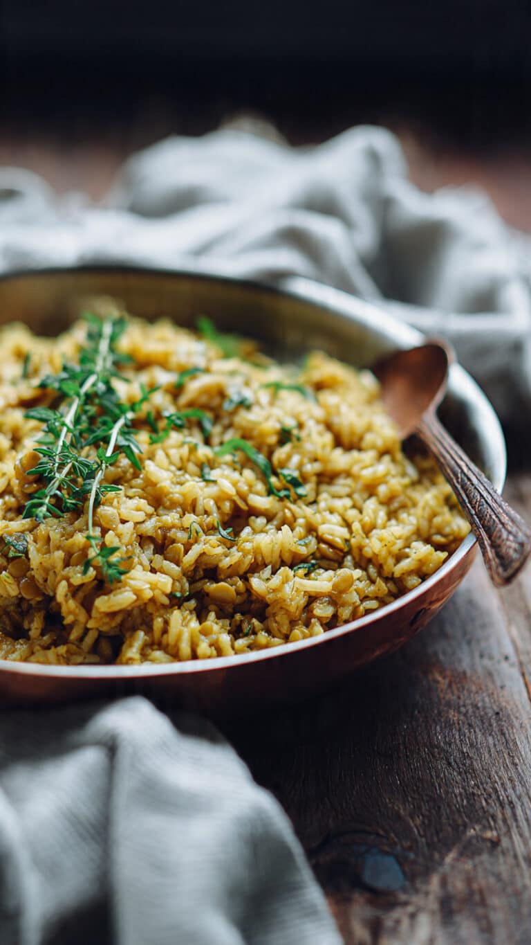 Ultimate Creamy One-Pan Garlicky Lentil Rice
