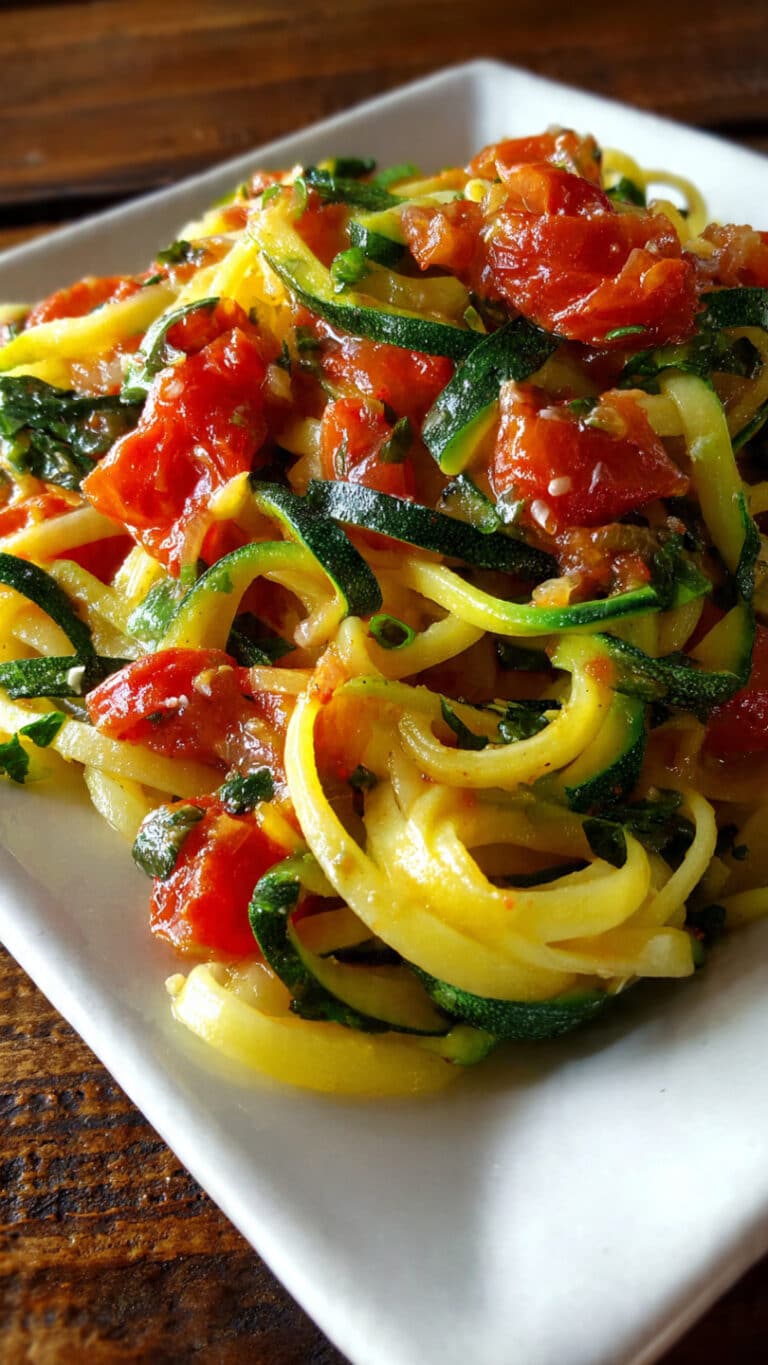 Fresh Garden Tomato Zucchini Pasta