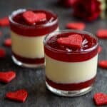 Layered Raspberry Jello Cups with Creamy Pudding