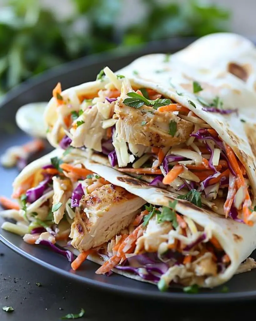 BBQ Chicken Coleslaw Wraps
