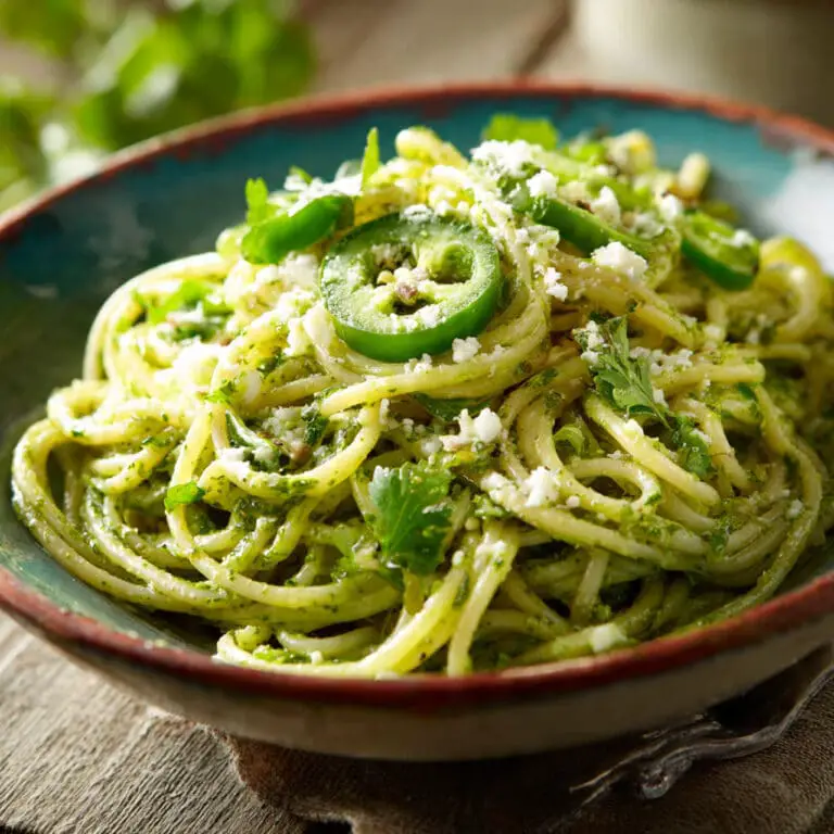 Creamy Mexican Green Spaghetti