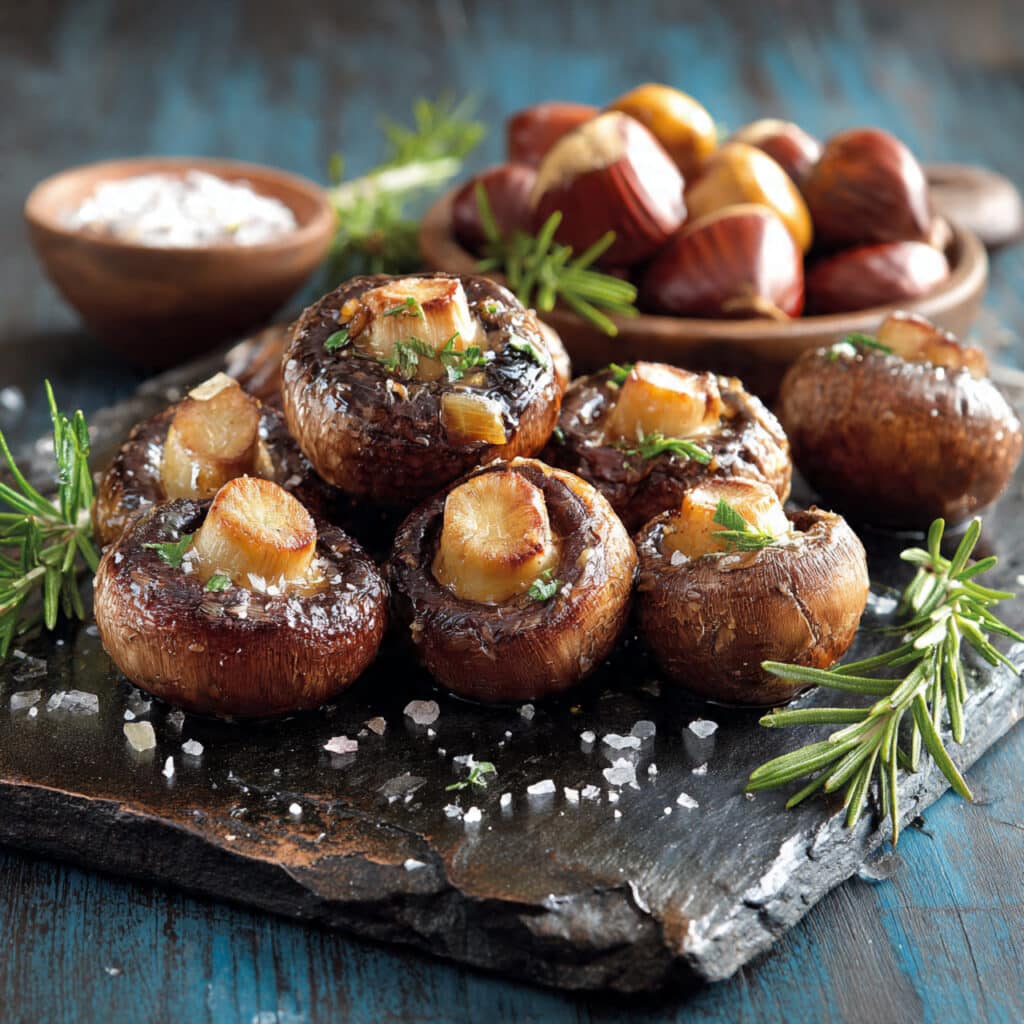 Madeira Mushrooms with Roasted Chestnuts