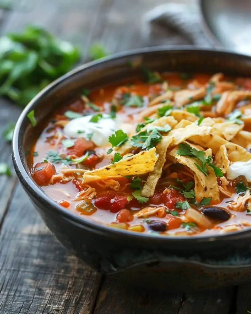 Easy Slow Cooker Chicken Tortilla Soup