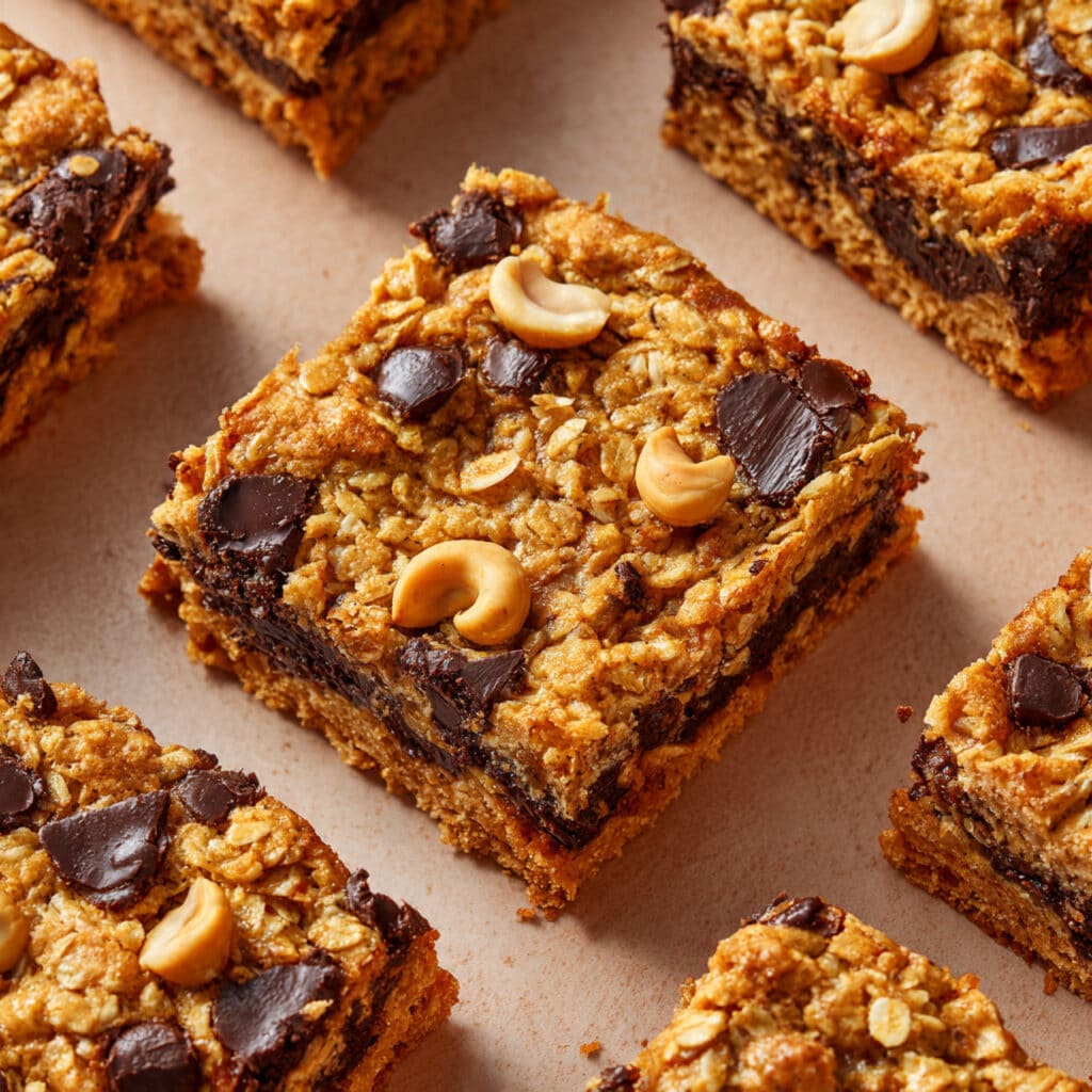Healthy Peanut Butter Chunk Oatmeal Bars