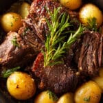 Slow Cooker Garlic Butter Beef with Potatoes