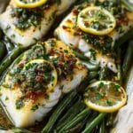 Mediterranean Cod with Lemon Herb Sauce and Green Beans