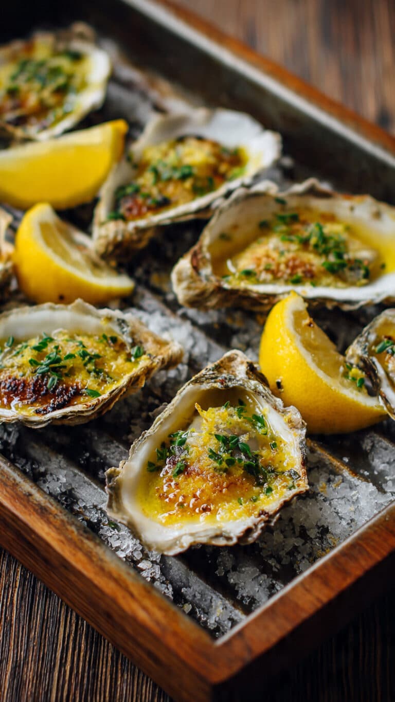 Smoky Lemon Garlic Grilled Oysters