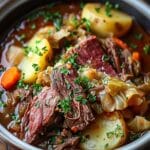 Easy Slow Cooker Beef, Potato & Cabbage Dinner