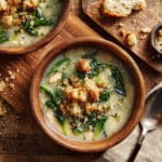 Creamy Cannellini Bean and Spinach Soup with Lemon-Garlic Breadcrumbs
