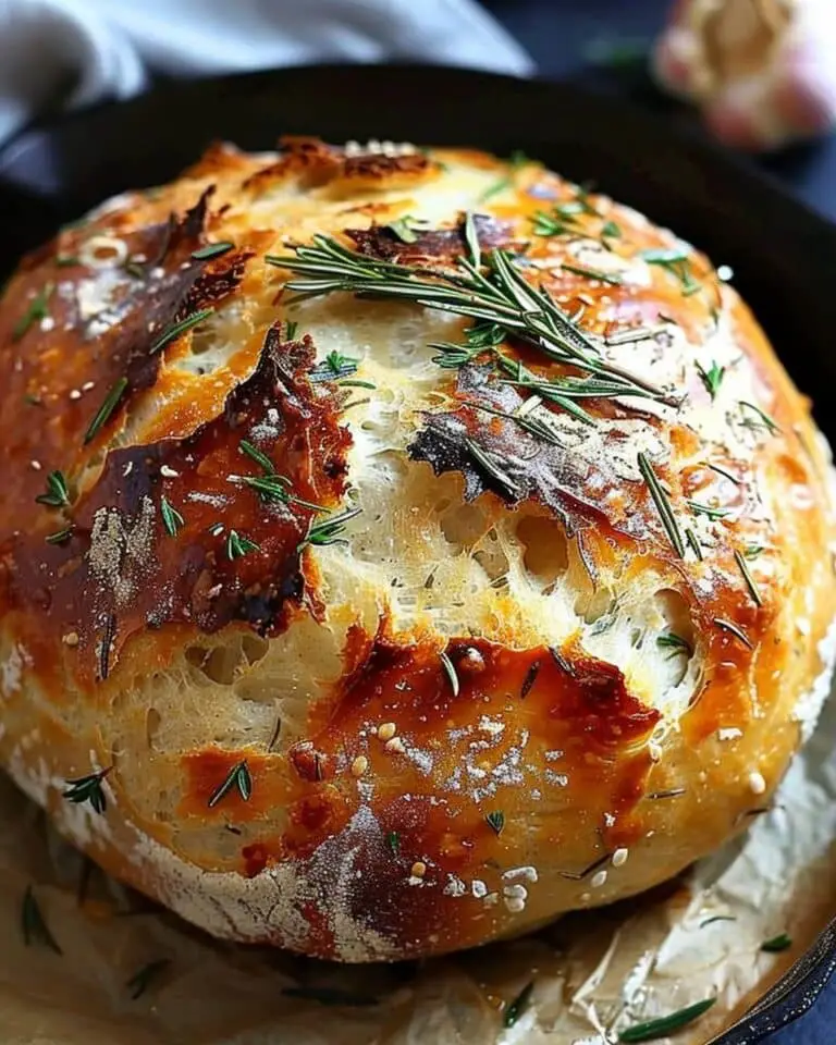 Easy Roasted Garlic Rosemary Artisan Bread
