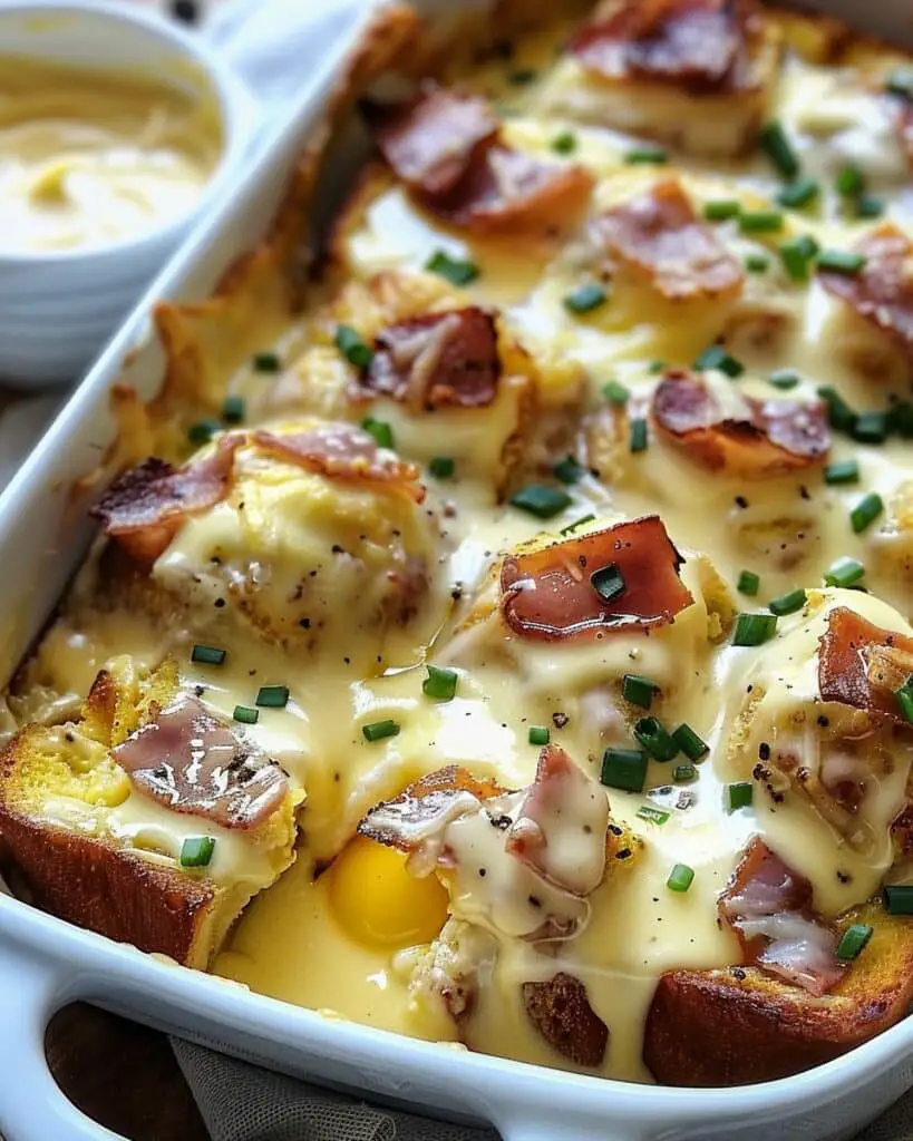 Eggs Benedict Casserole with Hollandaise Sauce