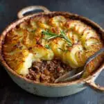 Mushroom, Ground Beef & Lentil Potato Hotpot