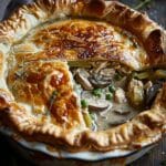 Creamy Chicken Mushroom and Leek Puff Pastry Pie