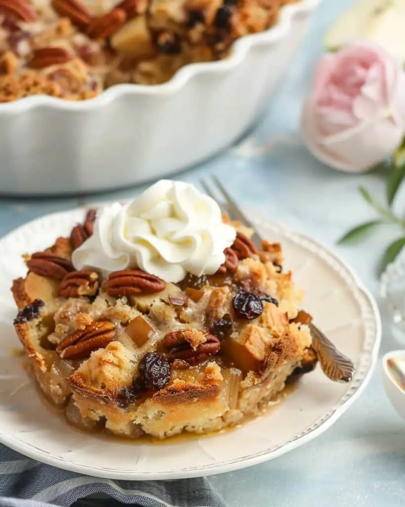 Easy Irish Soda Bread Pudding with Currants, Apple & Pecans