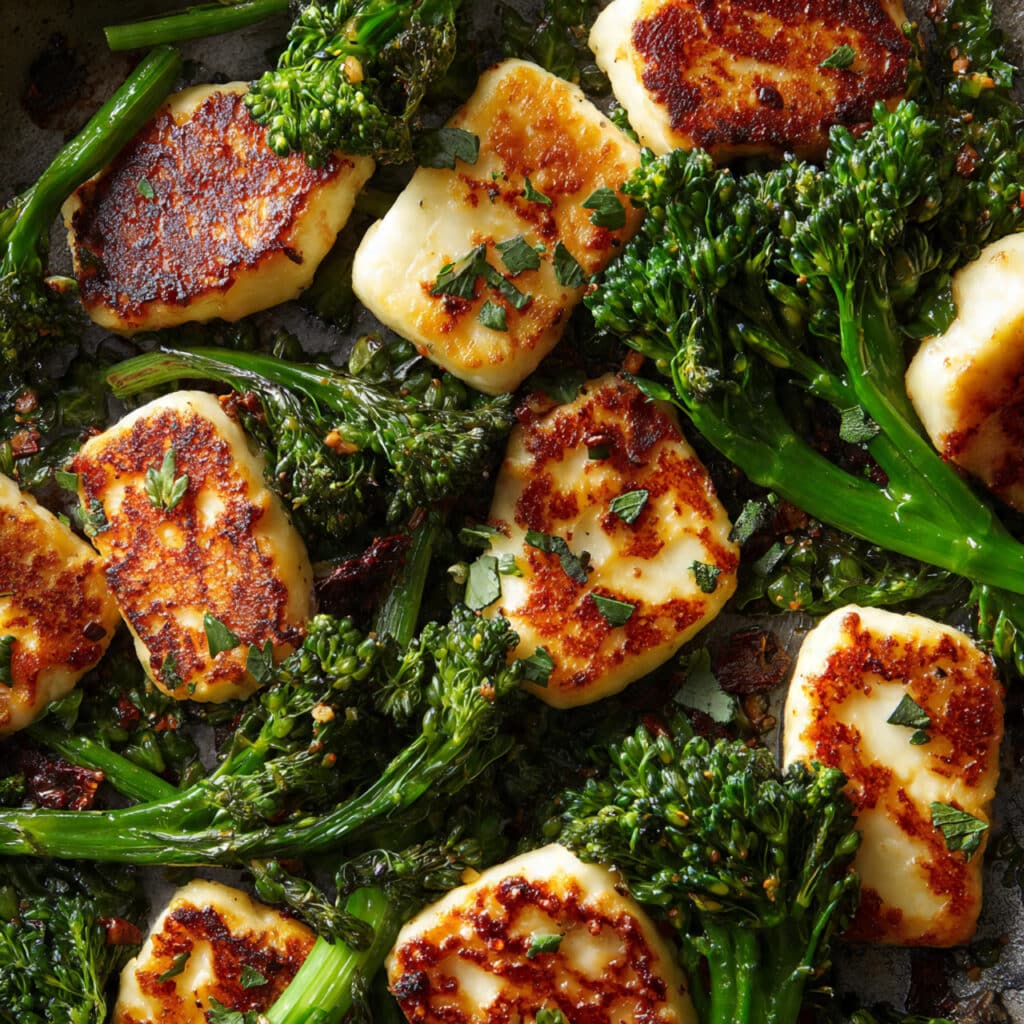 Sheet-Pan Roasted Halloumi & Broccolini