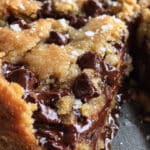 Salted Chewy Gooey Chocolate Chip Skillet Cookie