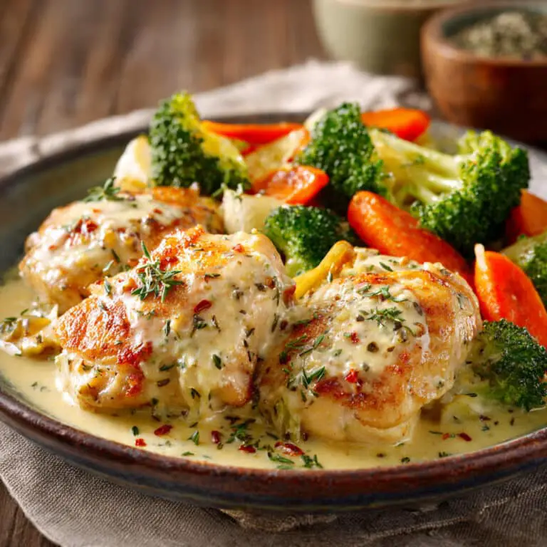 Creamy Garlic Chicken & Vegetables