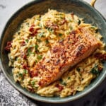 Creamy Sun-Dried Tomato Salmon & Orzo