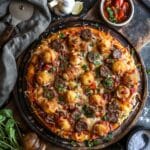 Meat Lovers' Tater Tot Pizza Casserole