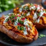 Deliciously Smoky BBQ Pulled Chicken Stuffed Sweet Potatoes