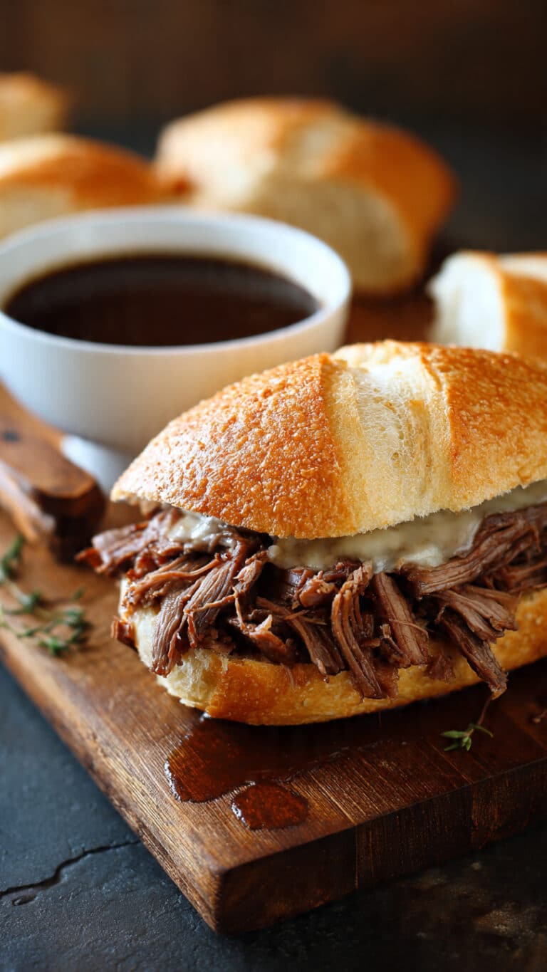 Crockpot French Dip Sandwiches