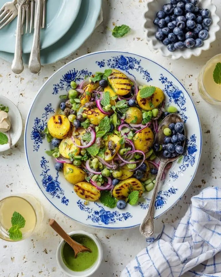 Grilled Potato Salad with Grilled Scallion Vinaigrette Recipe