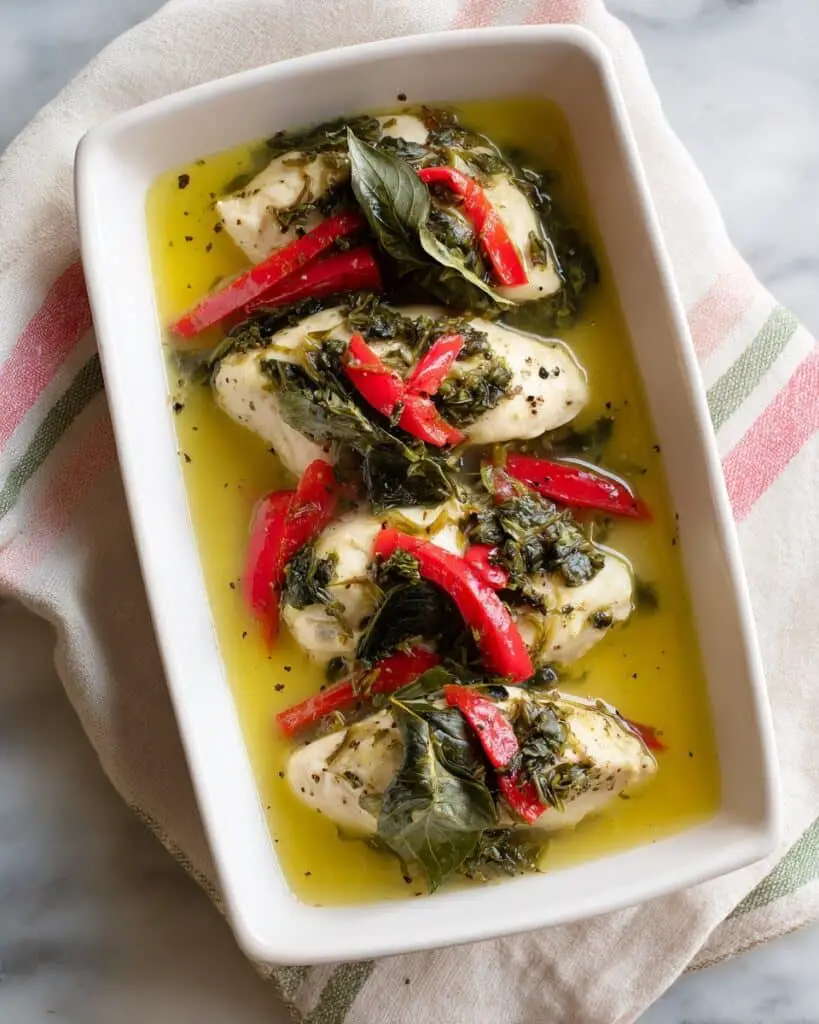 Baked Red Pepper Chicken Breast with Citrus and Basil Recipe