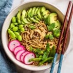 Bright Sesame Soba Noodles with Avocado, Snap Peas, and Fresh Mint Recipe