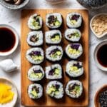 Roasted Shiitake and Veggie Maki Sushi with Carrot Ginger Dipping Sauce Recipe