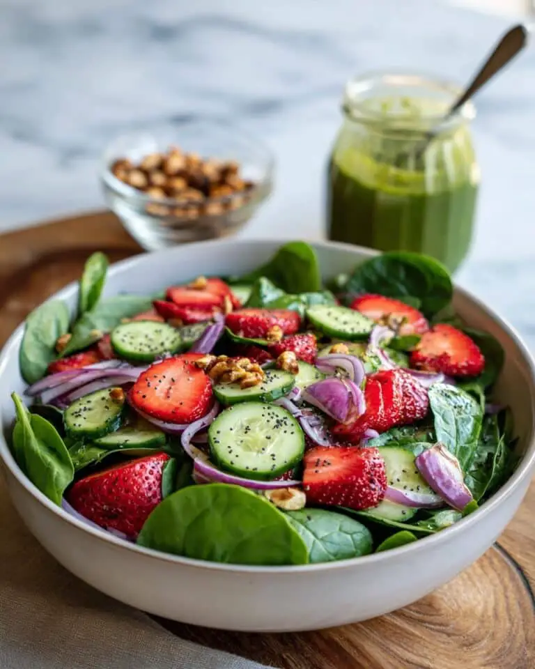 Strawberry Spinach Salad with Poppyseed Dressing and Spicy Honey Glazed Pistachios Recipe