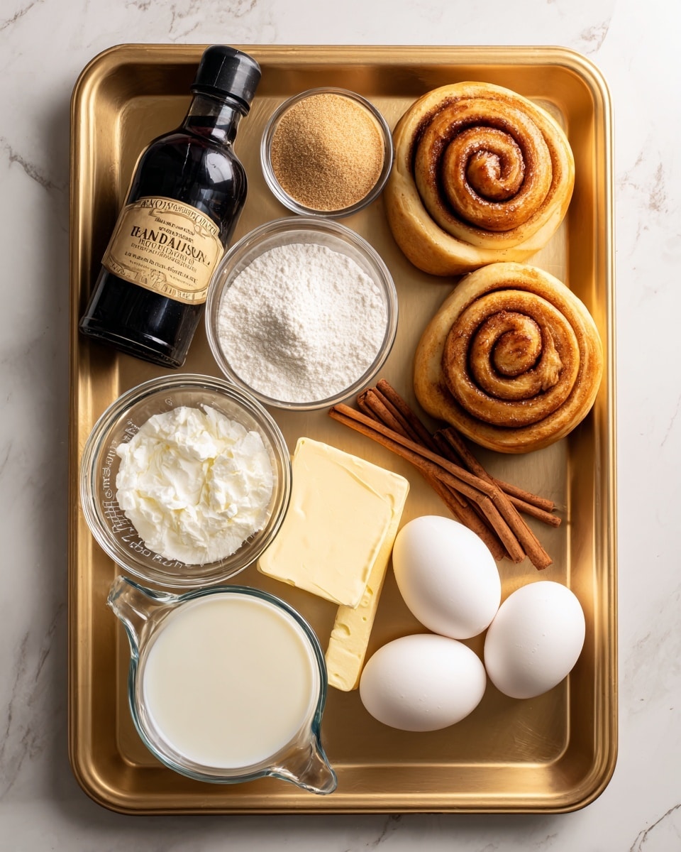 The image shows a white rectangular dish filled with a bread pudding that has a golden-brown crust on top with a soft, moist inside. A creamy light yellow sauce is being poured over the top from a small white bowl, dripping down the sides and pooling slightly at the bottom. In the background, there are two fresh red strawberries and a gray cloth next to the white marbled surface. A woman’s hand holding a spoon is partially visible, gently stirring or serving the sauce. The whole scene is bright with soft natural light, making the colors look warm and inviting. photo taken with an iphone --ar 4:5 --v 7