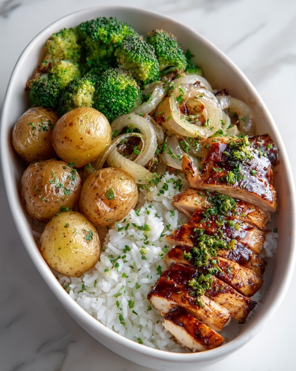 A white round dish filled with five golden brown roasted chicken thighs arranged close together. The chicken skin looks crispy and shiny with small green herbs sprinkled on top. The dish sits on a woven mat placed over a white marbled surface. The light shines softly, showing the rich texture and slight caramel color on the chicken skin. photo taken with an iphone --ar 4:5 --v 7