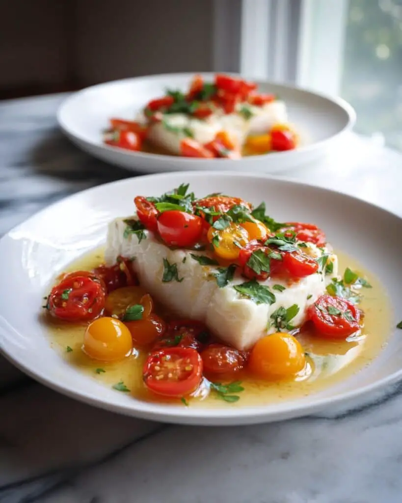 Savory Mediterranean Baked Haddock with Tomatoes Recipe