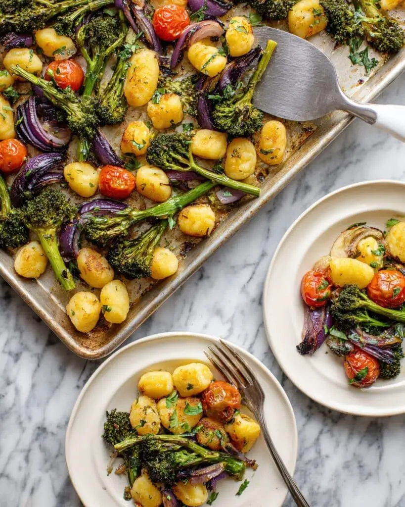 Sheet Pan Gnocchi with Roasted Vegetables and Feta Recipe