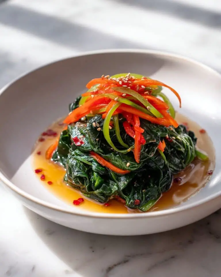 Savory Korean Spinach Salad with Sesame Dressing Recipe