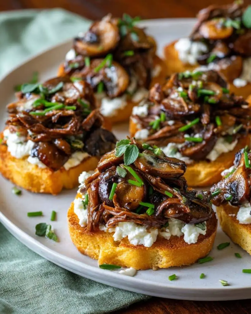 Wine Braised Beef and Goat Cheese Crostini Recipe