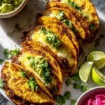 Crockpot Crispy Chicken Tinga Tacos with Jalapeño Avocado Crema Recipe